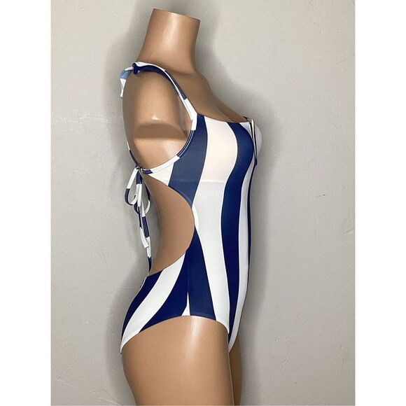 New. WET L.A. navy stripe swimsuit. Large. Retails $188 - Picture 3 of 9